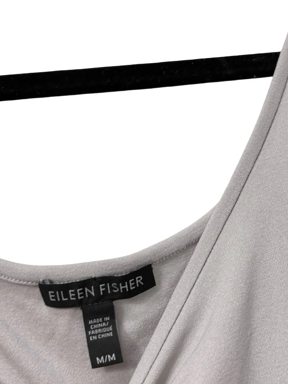 Eileen Fisher sleeveless scoop-neck tank top washable silk jersey  Medium Gray